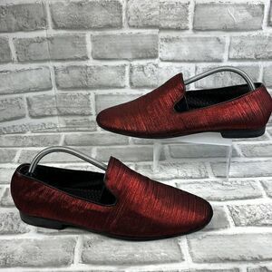 Giorgio Brutini Men’s Size 9.5 Red Dress Satin Look Slip On Loafer